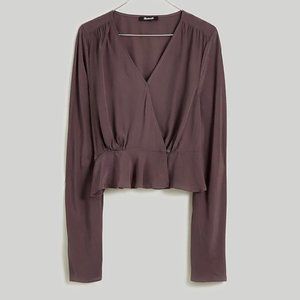 Long-Sleeve Peplum Top
